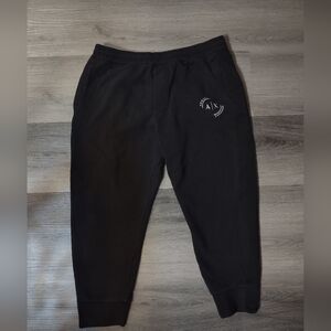 Armani Exchange Men's Charcoal Black Cotton Joggers